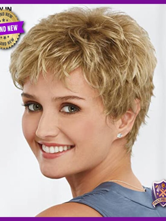 Short Pixie Wig with Textured Layers, Lightweight Synthetic Fiber, Average Fit main image 5